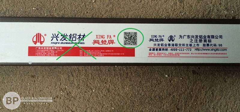 tem nhôm XINGFA giả nhái có mã Code QR giả mạo